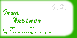 irma hartner business card